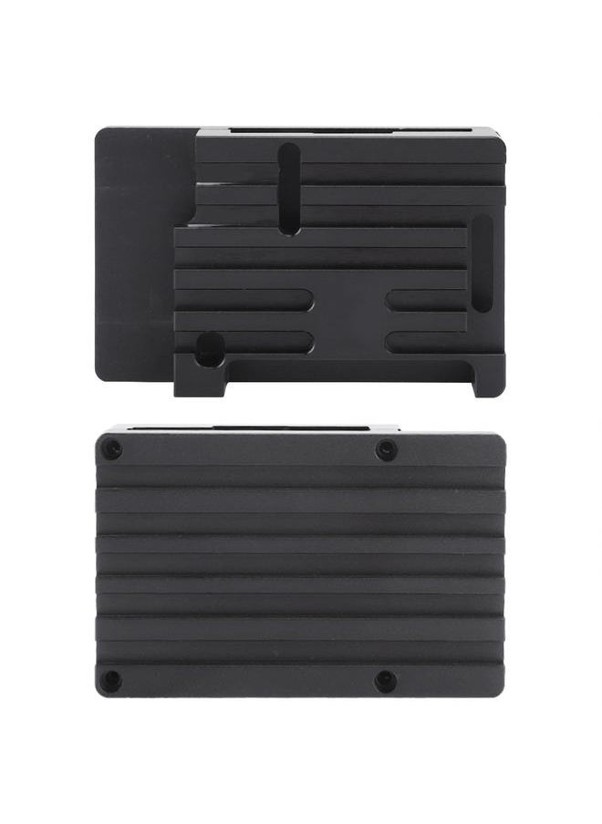 Thoraya Aluminum Alloy CNC Enclosure Case Metal Shell Compatible For Raspberry Pi 3B+ V2 (Black)  - Image 4