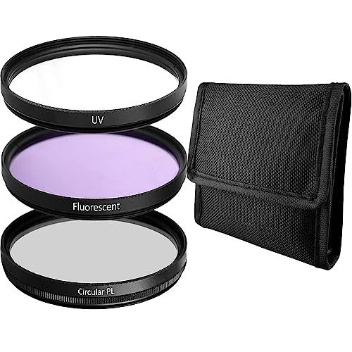 Acuvar 52MM Lens Filter Kit Bundle Pro, Includes CPL, UV, FL-D (UV, Polarizer, Fluorescent) Universal for Camera Lens + Travel Case - Image 1