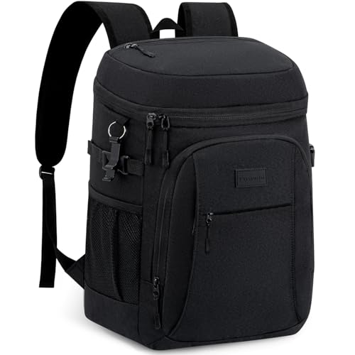 Tuwubi Cooler Backpack 42 Cans Backpack Coolers Insulated Leak Proof for Men Women Waterproof Soft Sided Lunch Camping Beach Travel Ice Chest Backpack Cooler Bag Black - Image 1
