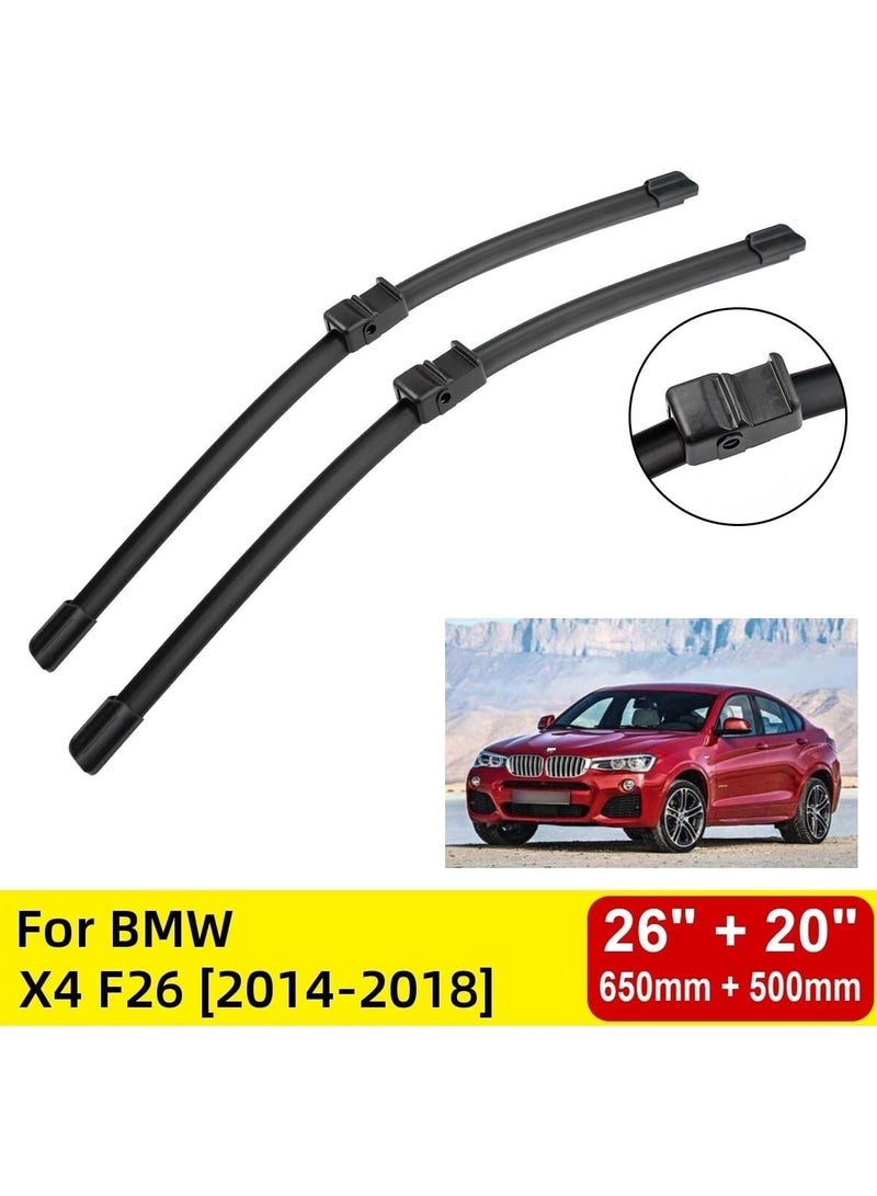 Elshafey Front Wiper Blades Compatible with BMW X4 F26 2014-2018 Windshield Windscreen Window 26"+20" 2014 2015 2016 2017 2018 - Image 2
