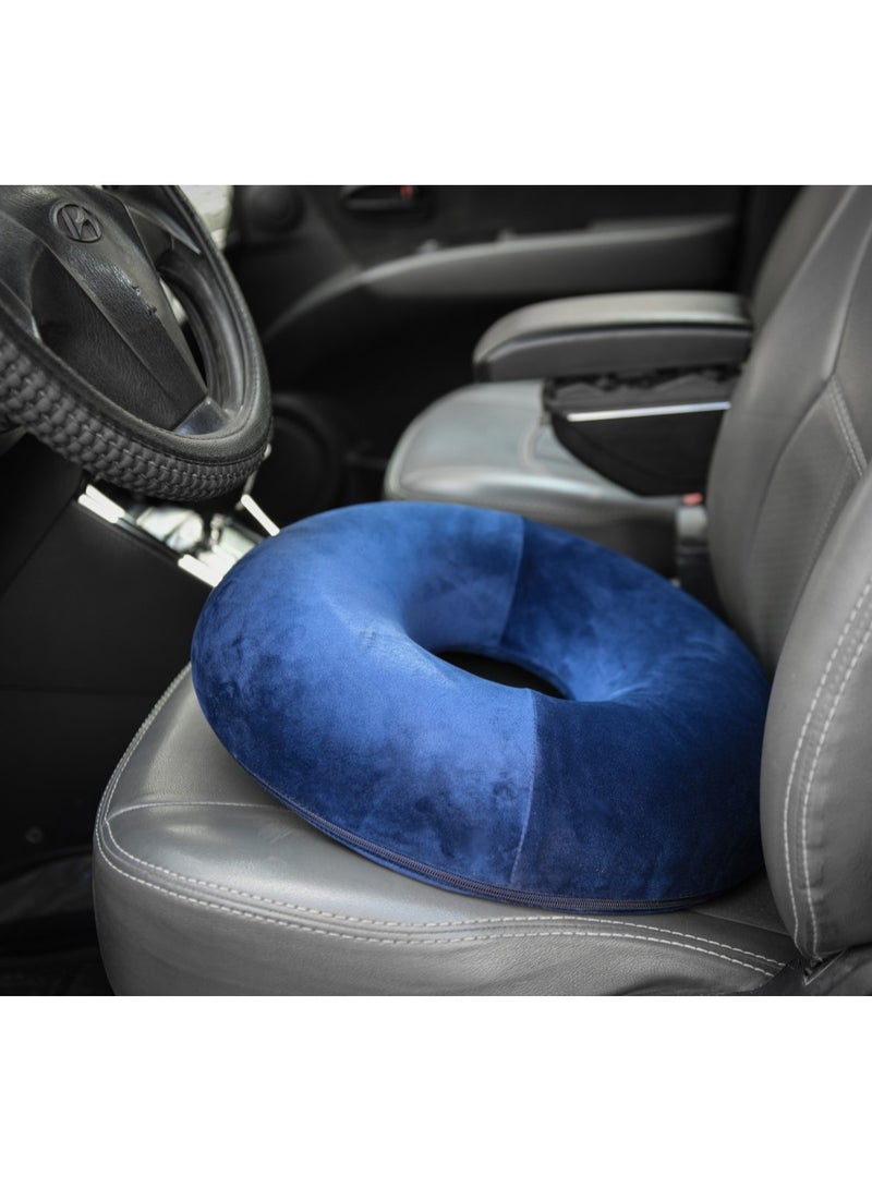 HT A circular seat for hemorrhoids - it distributes body pressure on the muscles of the thighs and spine, allowing the pain to be relieved and thus greater comfort while sitting, blue color - Image 3