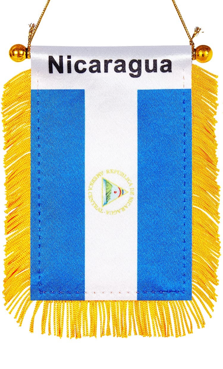 WXTWK National car window hanging flag (Nicaragua) - Image 1