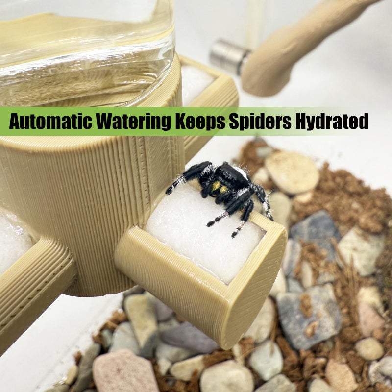 Daerky Jumping Spider Water Dispenser, Magnetic Hanging Feeder,Suitable for Jumping Spiders,Tarantulas, Praying Mantises,Arboreal Animals, and Other Small Animal Enclosure Accessories (Black, 10ML) - Image 3
