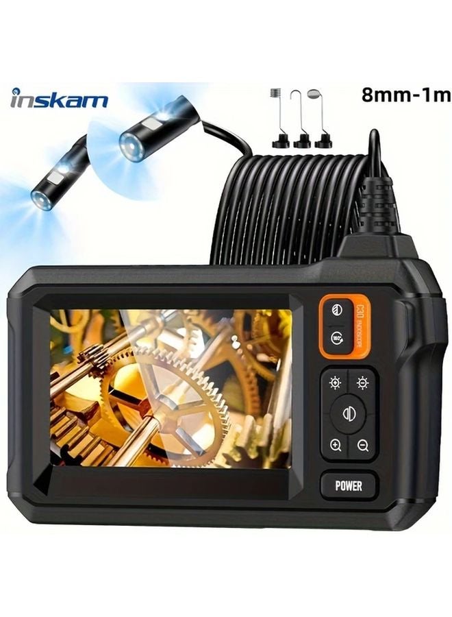 Orange Dual Lens 8mm 39 37inch IP67 Waterproof Industrial Endoscope Camera - Image 1