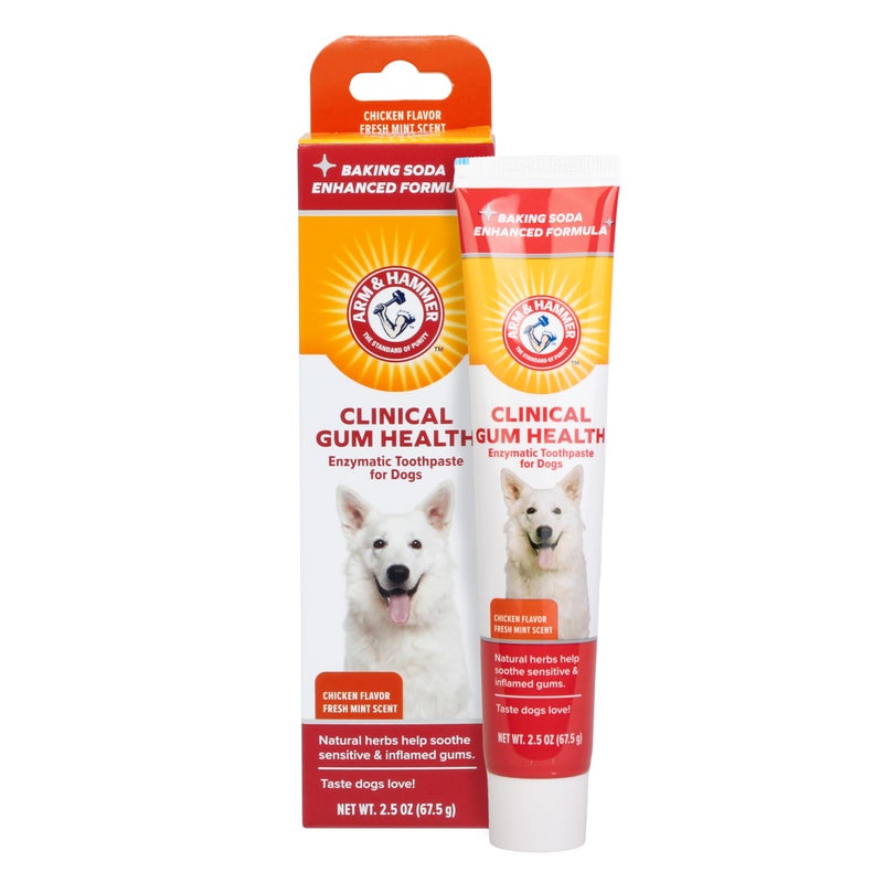 Arm Hammer for Pets Clinical Care Enzymatic Toothpaste for Dogs Soothes Inflamed Gums Dog Toothpaste Enzymatic Chicken Flavor 25 Oz Arm and Hammer Toothpaste for Dogs Dog Dental Care