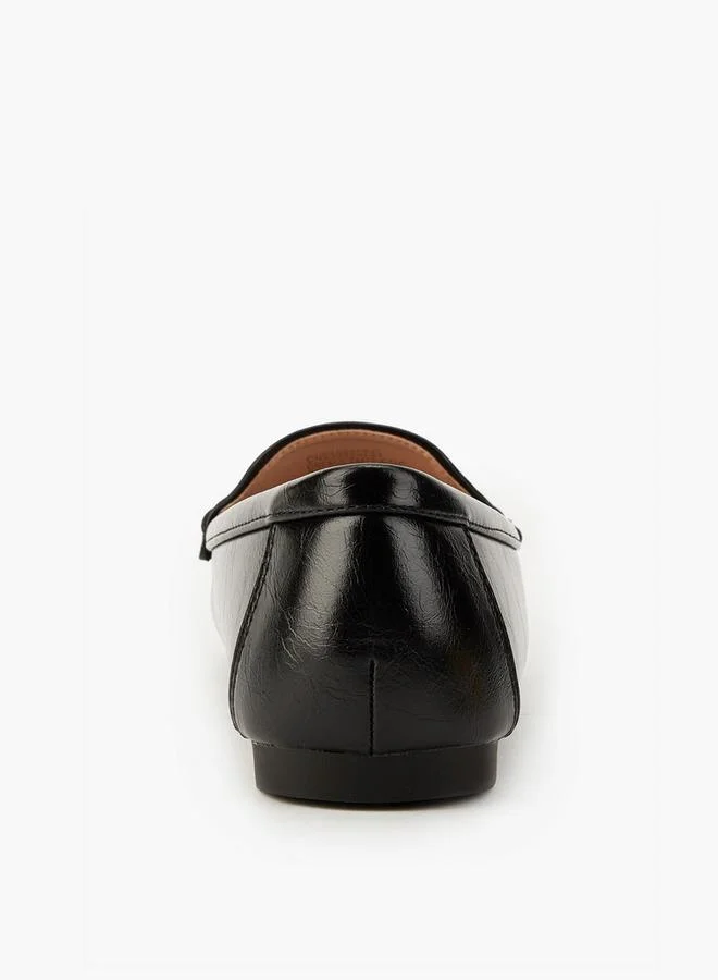 Flora Bella By Shoexpress Solid Slip-On Loafers with Metallic Accent