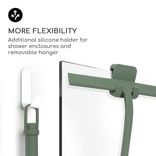 GÜTEWERK Shower Squeegee for Glass Doors, Silicone Window Squeegee, Bathroom and Glass Cleaning - Green - 11 Inch - Image 5