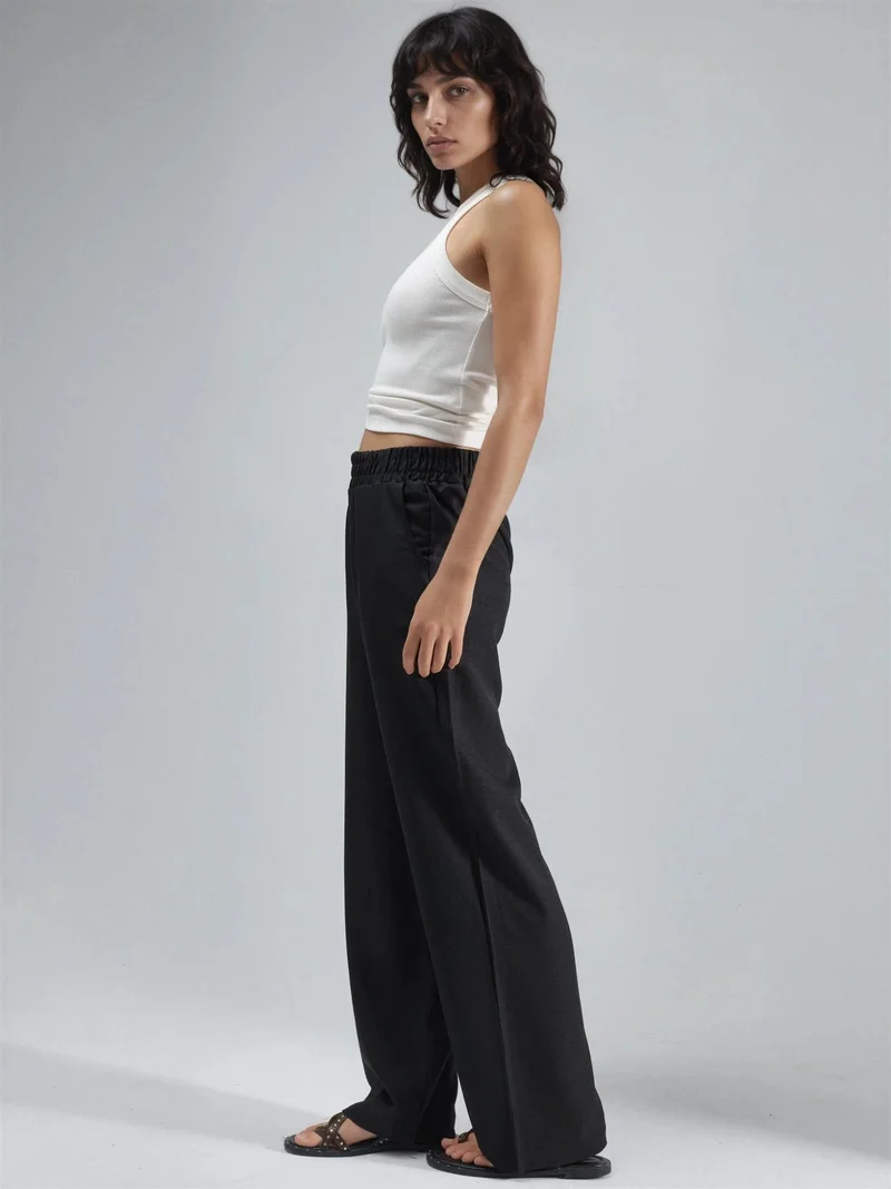 هيكاب Elastic Waist Straight Leg Pants Ellie Collection