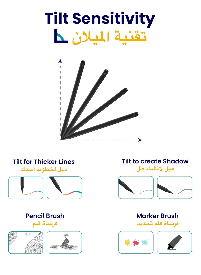 Beauenty 2nd Generation Stylus Pen with Wireless Charging Pencil Pro Plus For Apple iPad Pro 11/12.9, iPad Mini 6, iPad Air 4/5, compatible with iPads Air/Mini/Pro 2023 and below - Black Edition - Image 4