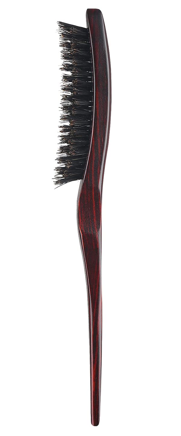 PERFEHAIR 100 Pure Boar Bristle Teasing Hair Brush with Wooden Handle 3 Row Slim Backcombing Brush 88 inch