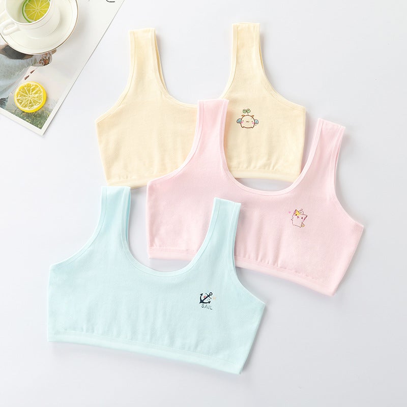 Cotton Training Bras for Girls 8-12 Years Pink - Image 5