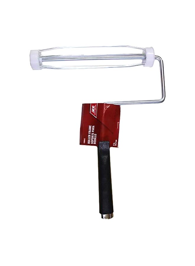 5-Wire Cage Professional Panama Wood Handle Standard Paint Roller Frame Black and Silver 9inch 1508647