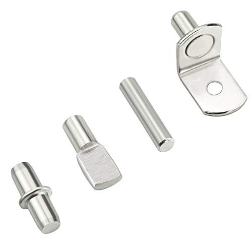 Sutemribor 128PCS Nickel Plated Shelf Bracket Pegs Cabinet Furniture Shelf Pins Support, 4 Styles - Image 3