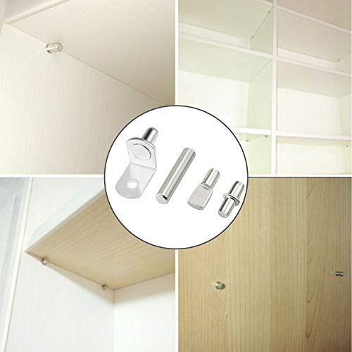 Sutemribor 128PCS Nickel Plated Shelf Bracket Pegs Cabinet Furniture Shelf Pins Support, 4 Styles - Image 5