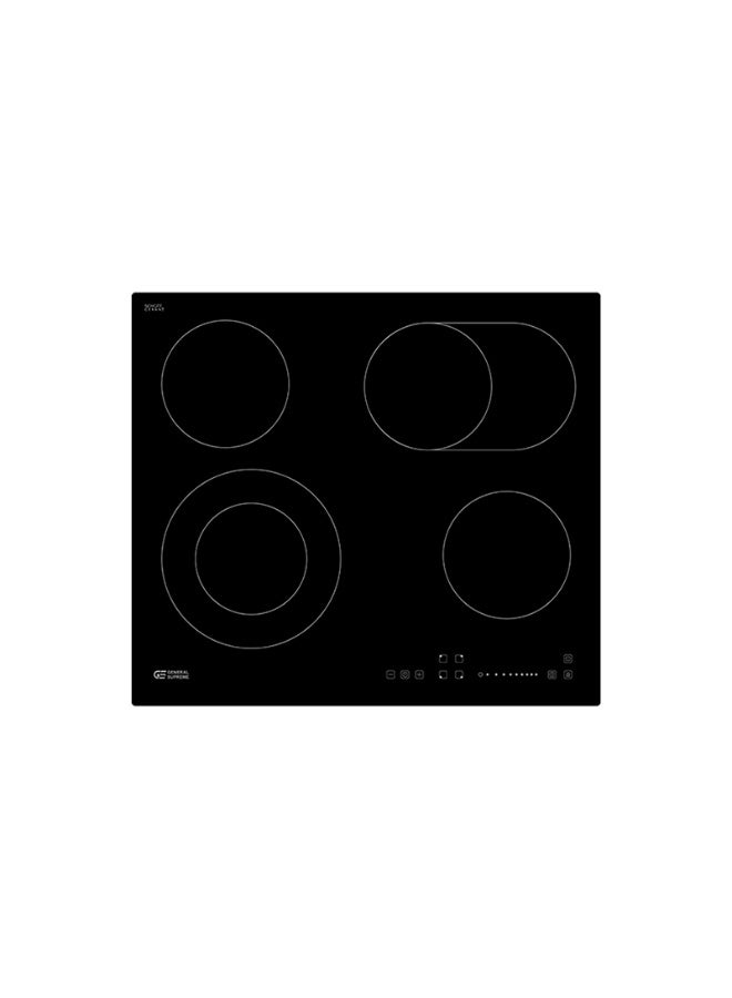 جنرال سوبريم سطح سيراميك مدمج 60 سم، 4 مناطق تسخين، 9 مستويات طاقة، تحكم باللمس، مؤقت وإغلاق أمان تلقائي. GSM60CHR - Image 1