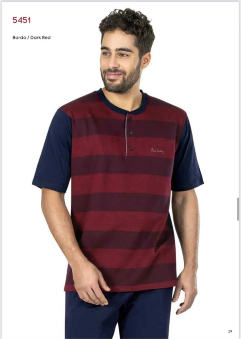 pierre cardin 5451 Men's Combed Cotton 3-Piece Pajama Set 21Y