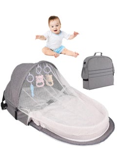 RATSAW Baby Bed Portable Baby Bed Foldable Infant Crib With Cartoon Toys Detachable Cotton Cover Suitable for Travel and Home Use Easy to Carry  - Image 1