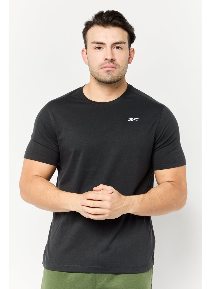 Reebok Men Sportswear Fit Short Sleeves Training T-Shirt, Black  - Image 1
