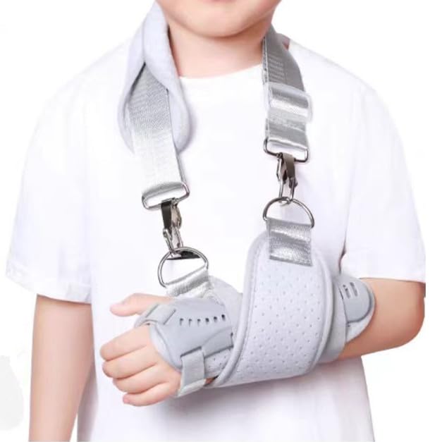 RousuMedi Kids Wrist Brace with Arm Sling Adult Wrist Support Brace Belt Youth Hand Immobilizer Children Night Support to Aid Sprains Strains Tendonitis Carpal Tunnel (Left hand, Small) - Image 1
