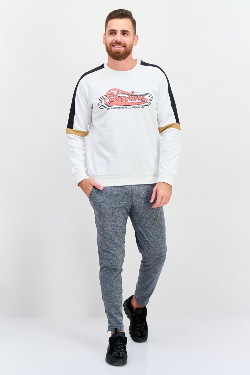 SKECHERS Men Sportwear Fit Graphic Long Sleeves Outdoor Sweatshirt, White  - Image 4
