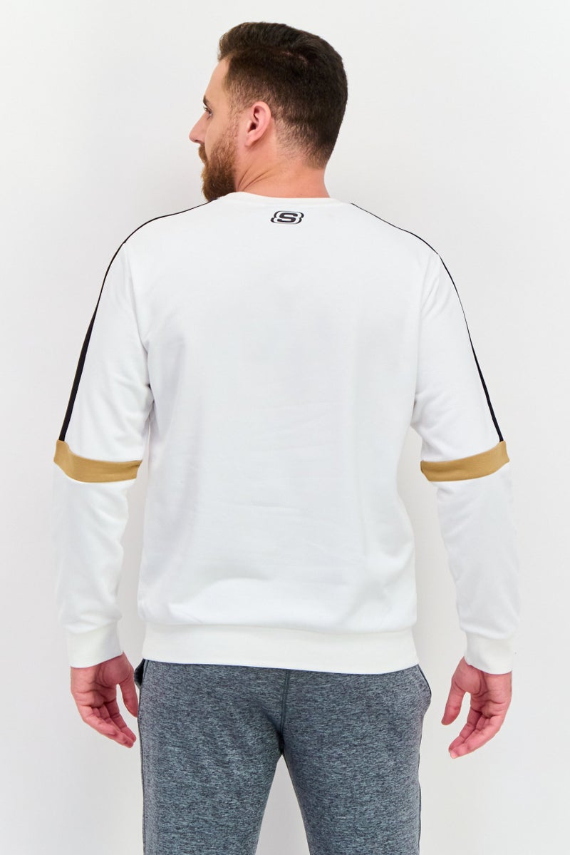 SKECHERS Men Sportwear Fit Graphic Long Sleeves Outdoor Sweatshirt, White  - Image 3