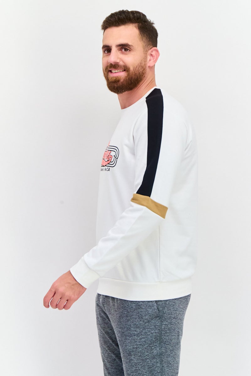 SKECHERS Men Sportwear Fit Graphic Long Sleeves Outdoor Sweatshirt, White  - Image 2