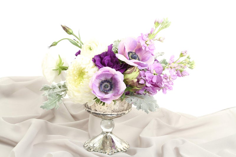 Koyal Wholesale 4.5 - Inch Antique Silver Glass Compote Bowl Pedestal Flower Bowl Centerpiece - Image 5