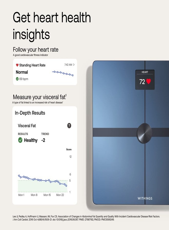 Withings Body Smart - Accurate Scale for Body Weight and Fat Percentage, Body Composition Wi-Fi and Bluetooth, Baby Weight Smart Scale Apple Compatible, Bathroom Scale,FSA/HAS, Black - Image 3