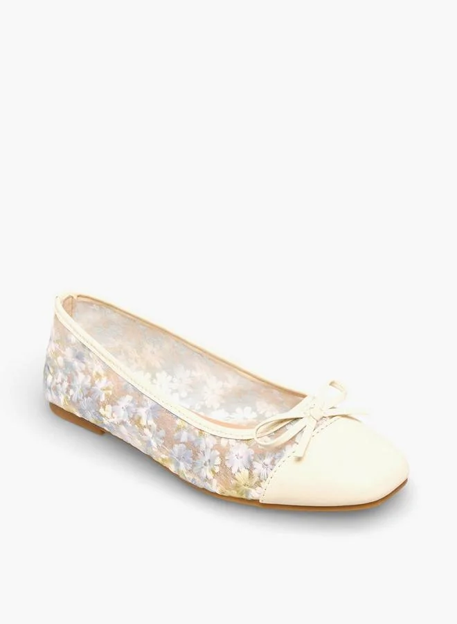 Celeste Women Floral Embroidered Ballerina Shoes