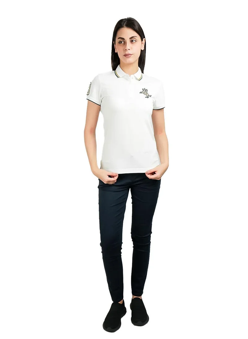 GIORDANO Women's Slim Fit Napoleon Embroidery Polo