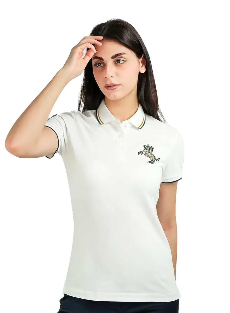GIORDANO Women's Slim Fit Napoleon Embroidery Polo