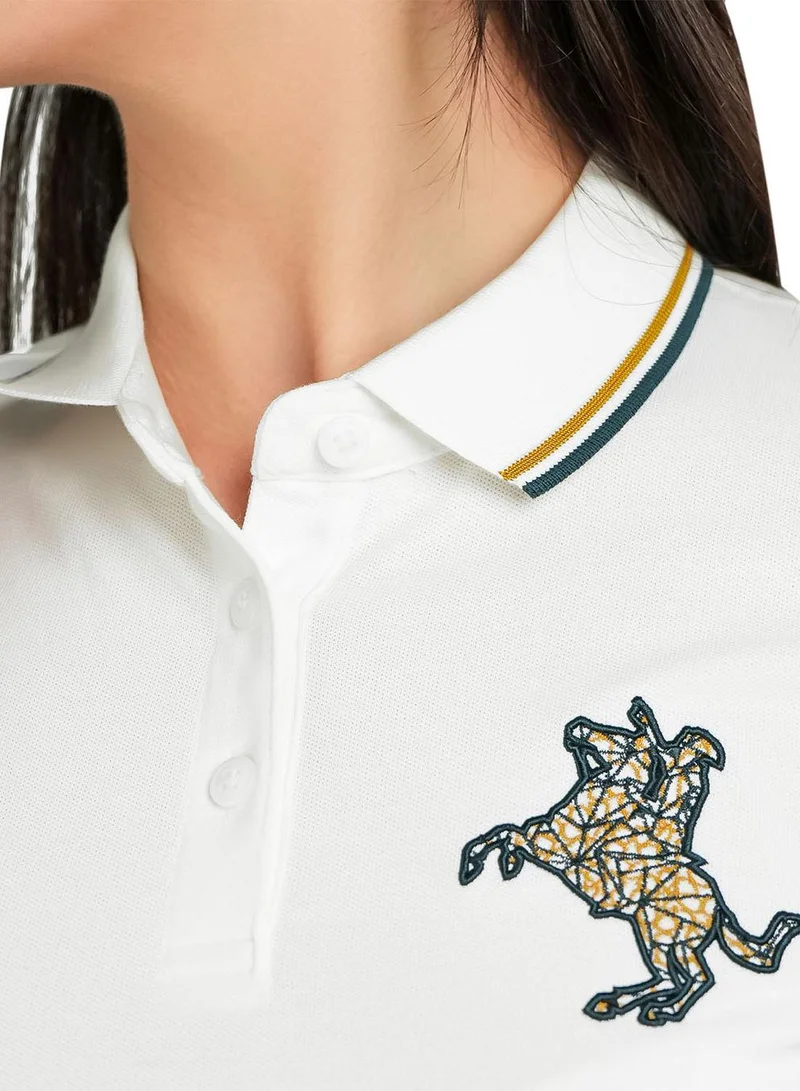 GIORDANO Women's Slim Fit Napoleon Embroidery Polo