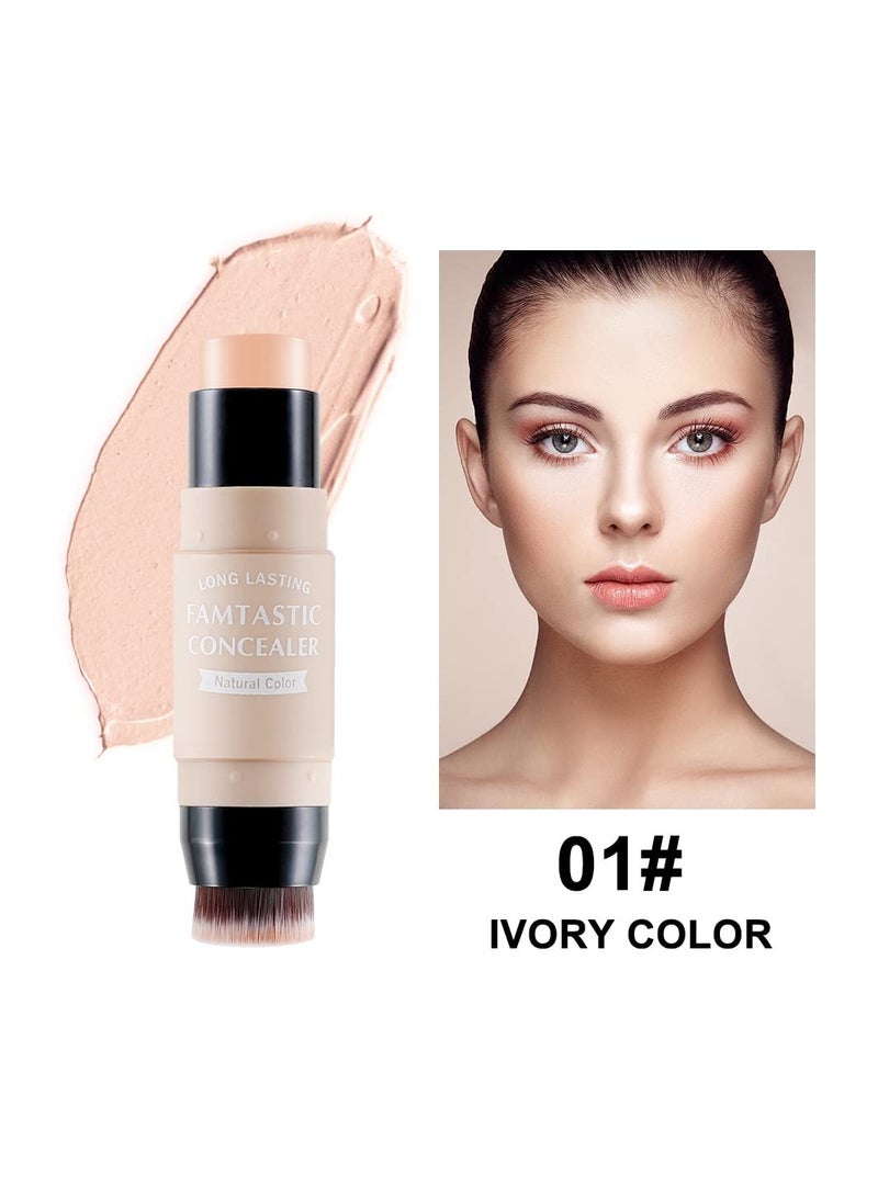 SYOSI 2 PCS Contour Highlighter Stick with Brush -Bronzer Pen, Face Brightens Shades Pencil, Highlighting Shade, Highlight Shaping Stick, Waterproof, Longwear Makeup(01 and 04) - Image 5