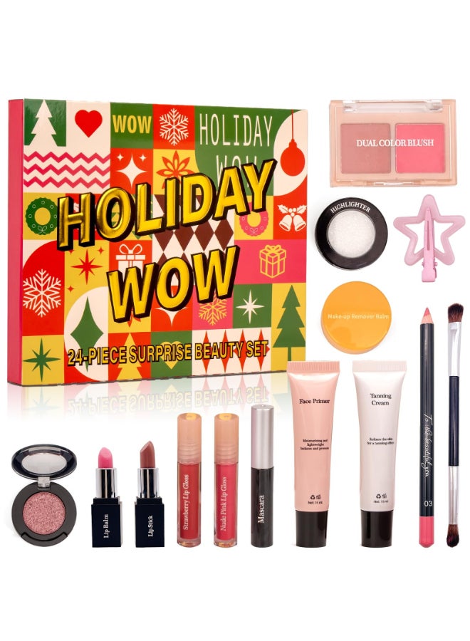 TYTCA 24pcs Makeup Kit with 24 Days of Individually Boxed Surprises Gifts for Teenage Girls Teens Women with Eyeshadow Eyeliner Pencils Contouring Lip Gloss Mascara Highlighter - Image 2