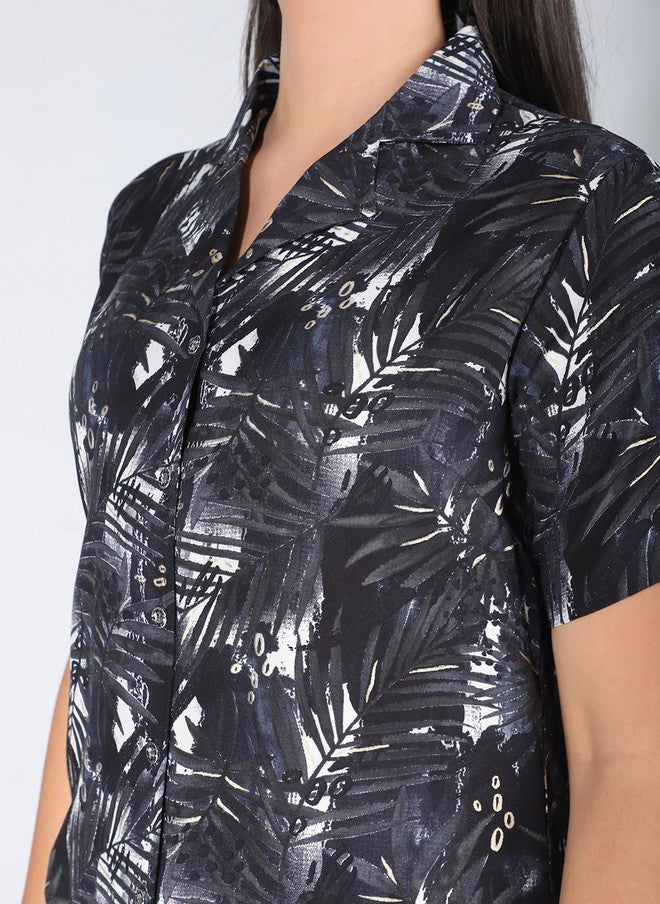 FIMS Notched Lapel Collar Printed Shirt with Trouser - Image 2
