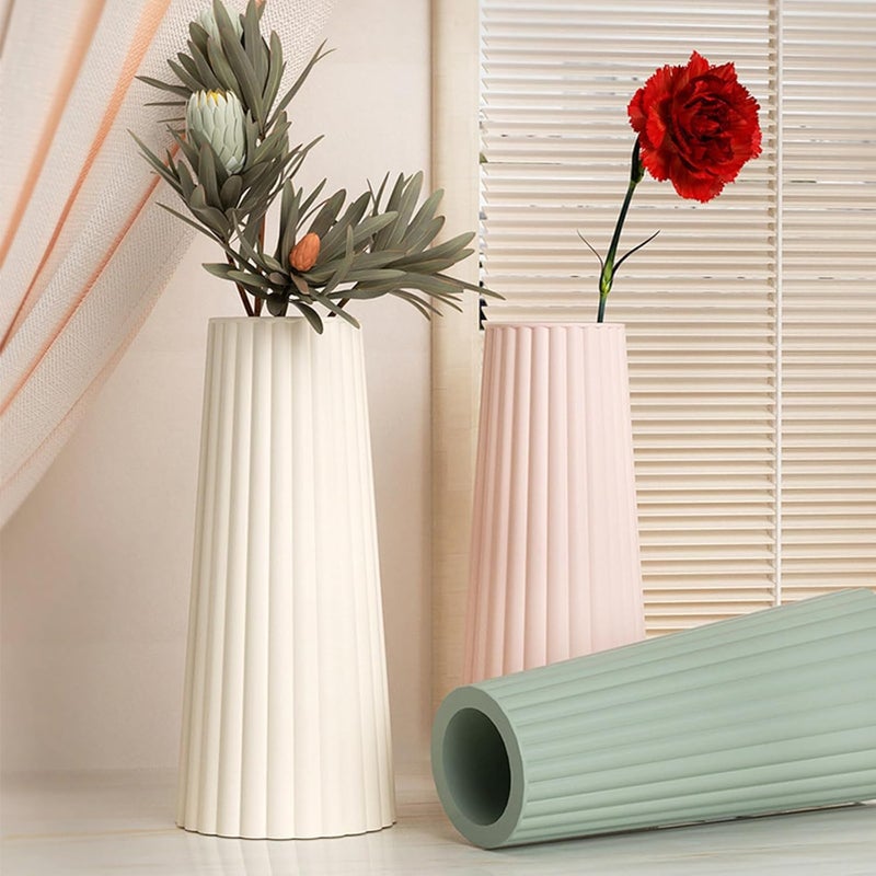 Snoogg Striped Vase Silicone Mold for Resin Casting 8 inch Tall Flower Pot Mould for Epoxy Gypsum Concrete Cement Wax Candles DIY Pen Holder Home Decor Art Craft - Image 5