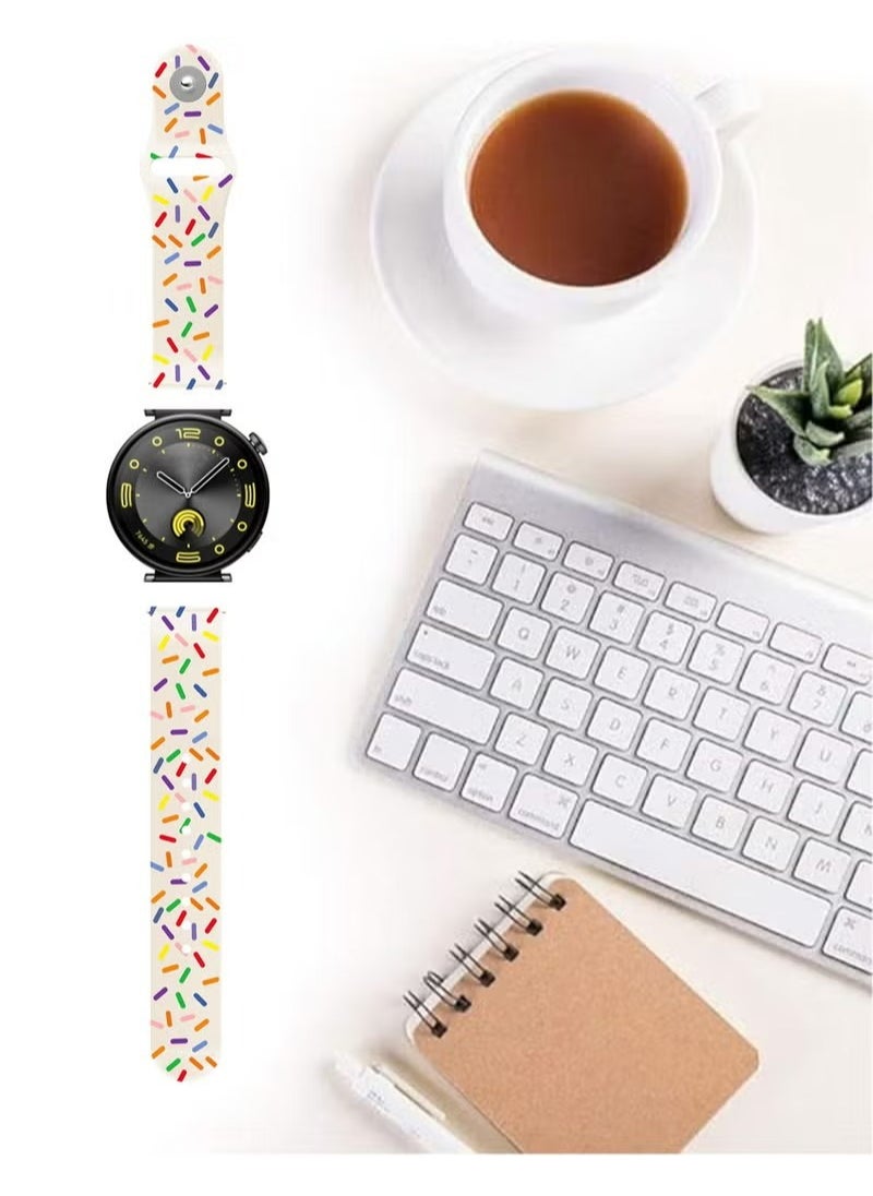 X-level 22mm Spotted Printed Silicone Strap for Huawei Watch GT 3 46mm/Huawei Watch 4/GT4 46mm/GT2e 46mm/GT2 46mm/Classic Silicone Smartwatch Replacement Wristband Bracelet Print Strap  - Image 4