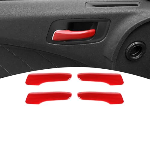 PDKLIN for Charger Inner Door Handle Trim for Dodge ChargerChrysler 300C 20112023 Red Interior Accessories 4pcs - Image 1