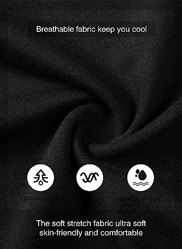 JMIERR Men's 3 Pack Cotton Hipster Hip Hop Longline Crewneck T-Shirt, Short Sleeve Gym Workout Athletic T Shirts for Men Pack,L, Black/White/Pink - Image 5