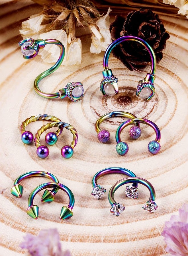 Cisyozi 16G Lip Rings Hoop Piercing Jewelry for Women Stainless Surgical Steel Spiral Horseshoe septum Ring Dragon Claw Tragus Helix Cartilage Earring Hoop Piercing Jewelry for Women Men 16 Gauge 8mm - Image 2