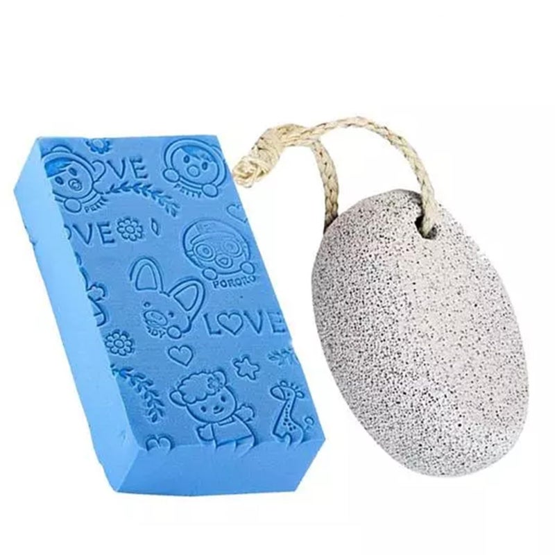 Pumice Stone for Foot Scrub with Ultra Soft Exfoliating Bath Sponge Dead Skin Callus Remover for Women and Men Pack of 2