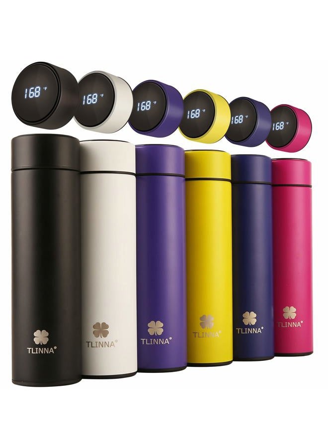 TLINNA 316 Medical Grade Stainless Steel Sports Water Bottle with LED Temperature Display,Double Wall Vacuum Insulated Water Bottle, Stay Hot for 24 Hrs,Cold for 24 Hrs,Thermo Travel Modern Mug(500mL,17oz) - Image 1