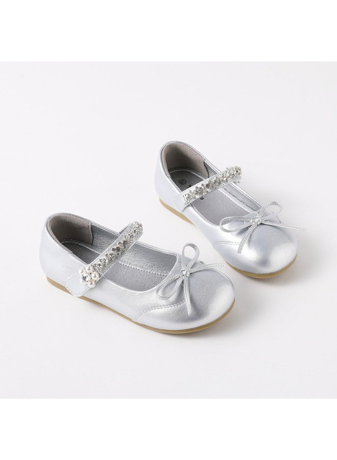 RED DRAGONFLY Spring New Arrival Children's Princess Shoes For Girls, Pearl Small Flower Sweet Flats, Campus Fashion Comfort Anti-collision Dress Shoes - Image 5