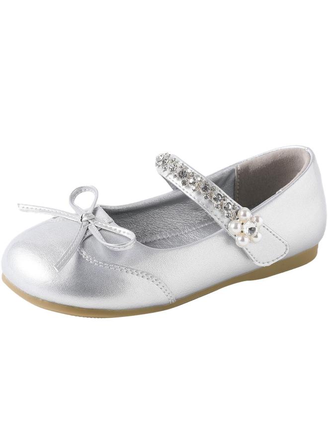 RED DRAGONFLY Spring New Arrival Children's Princess Shoes For Girls, Pearl Small Flower Sweet Flats, Campus Fashion Comfort Anti-collision Dress Shoes - Image 2