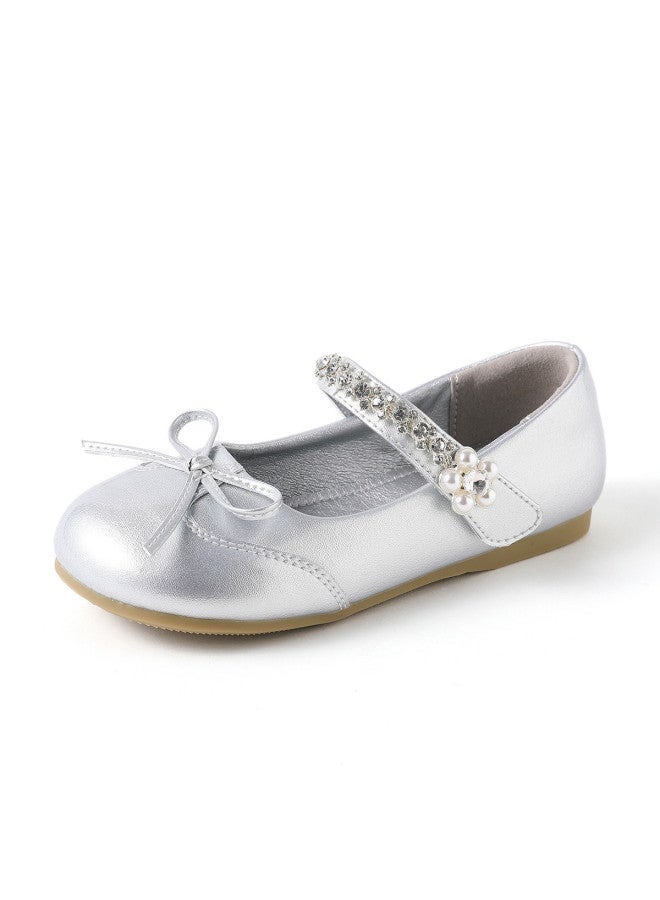 RED DRAGONFLY Spring New Arrival Children's Princess Shoes For Girls, Pearl Small Flower Sweet Flats, Campus Fashion Comfort Anti-collision Dress Shoes - Image 3