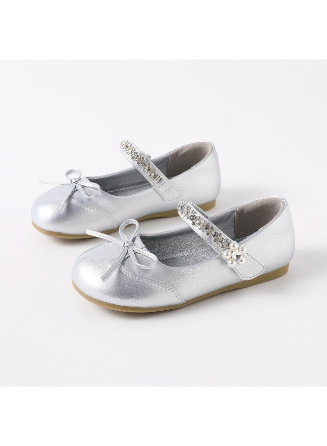 RED DRAGONFLY Spring New Arrival Children's Princess Shoes For Girls, Pearl Small Flower Sweet Flats, Campus Fashion Comfort Anti-collision Dress Shoes - Image 4