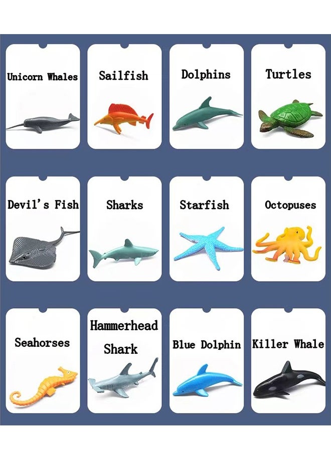 24-Pieces Mini Simulation Marine Animal Model Toy Set  - Image 2