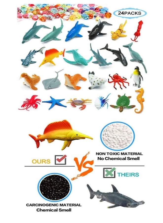 24-Pieces Mini Simulation Marine Animal Model Toy Set  - Image 4