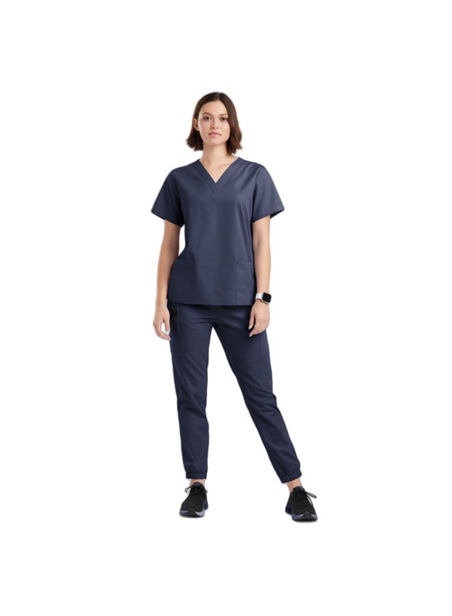 Loquat Womens Medical Scrubs Set Medical Uniform Set Navy Blue - Image 1