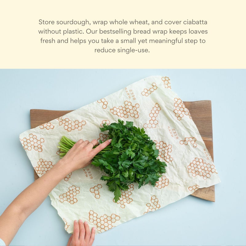 Bee's Wrap Beeswax Wraps for Bread - 2 Pack Beeswax Bread Wrap for Sourdough & Bread Storage - Plastic Free Made in USA Reusable Natural Food Wrap - & Honeycomb - Image 4